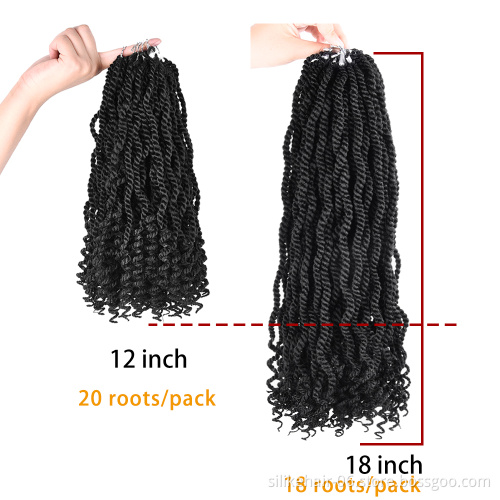 Senegalese Twist Hair for Women Kinky Curly Twist Ombre Black Red Brown Crochet Braiding Hair Synthetic Hair Extensions